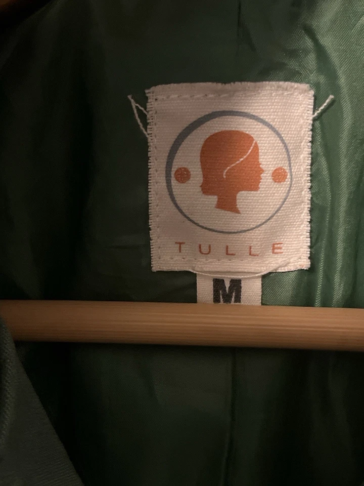 Chaqueta militar utilitaria verde para mujer talla M retro botón delantero estilo peplum Foto 4 de 4