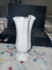 Vintage White Milk glass Hobnail Handkerchief Vase