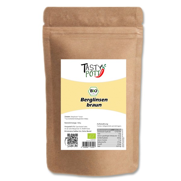Tasty Pott Bio Berglinsen Braun 1Kg Zum Kochen Linsensuppe Salate Vegane Burger-image