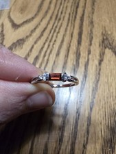 Garnet Sterling Silver Ring Size 7