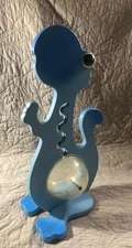 The original BIG BELLY BANK 20" Tall Large Aqua Dinosaur Piggy Bank