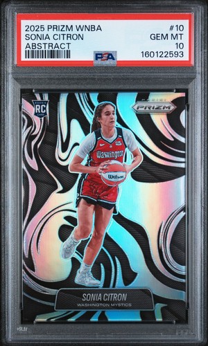 2025 WNBA Panini Prizm SONIA CITRON ABSTRACT SSP ROOKIE CARD Mystics PSA 10