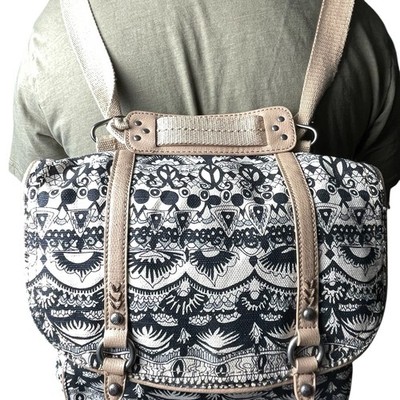 Sakroots Convertible Adjustable Messenger Bag/Backpack Black  display picture 3