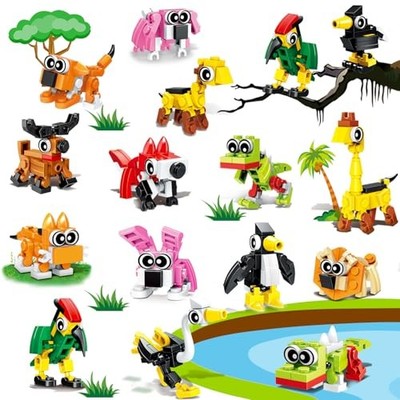 20pcs Animal Mini Building Blocks Valentine Party Favor for Kids Return 20PCS