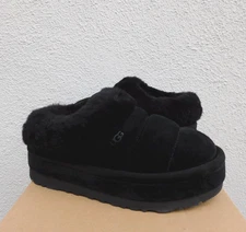 UGG BLACK SUEDE TAZZLITA TAZZ PLATFORM SLIPPERS SHOES, WOMEN US 8/ EUR 39 ~NIB
