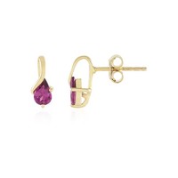 Cavill Rhodolith Ohrringe Tropfen 0,76Ct 925 Silber Vergoldet Gelbgold