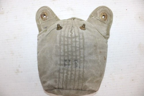 US Military Issue WW2 Era 1942 Water Canteen Canvas Pouch Khaki  JC20