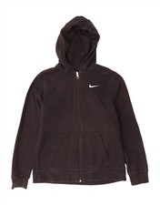 NIKE Boys Zip Hoodie Sweater 13-14 Years XL  Black Cotton BA02