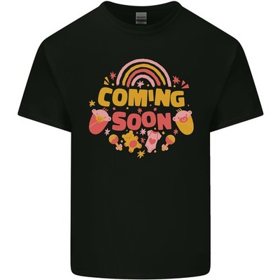 Coming Soon Neu Baby Schwangerschaft Herren Leichte Baumwolle T-Shirt