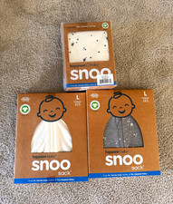 Happiest Baby SNOO Sack Sleep Sack Organic Cotton Size L White/Gray Moon Stars