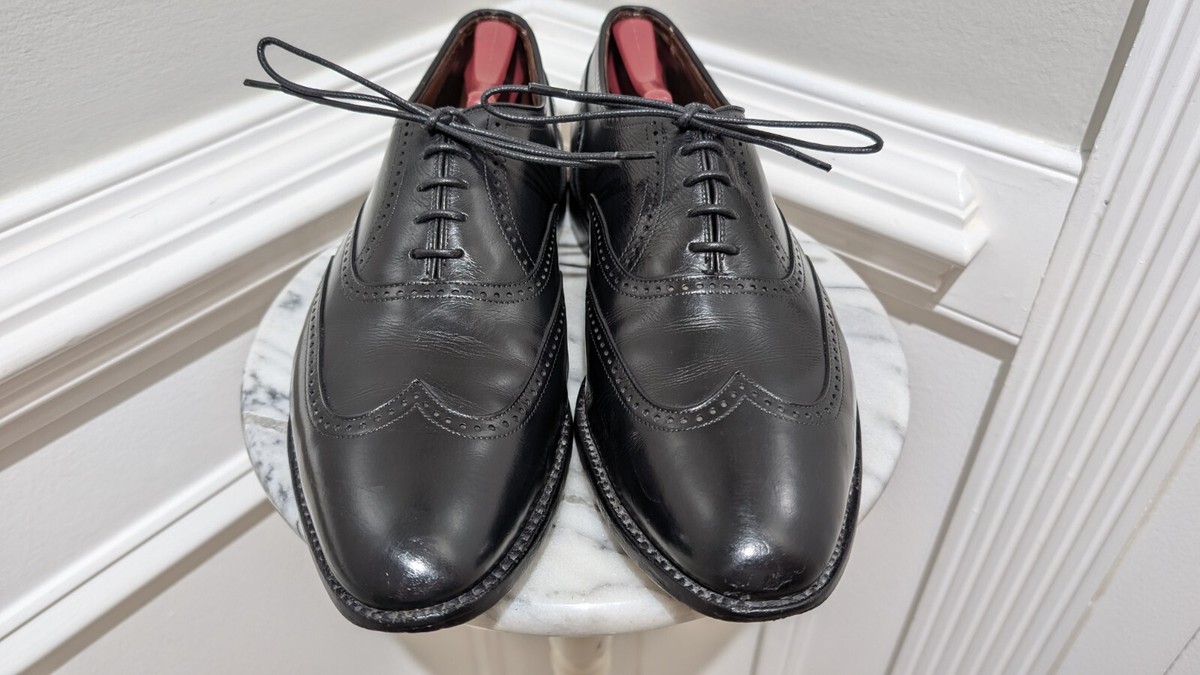 Vintage 90s Allen Edmonds Marlow Black Leather Wingtip