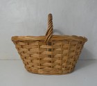 panier à champignons en rotin vintage
