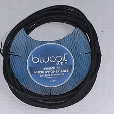 Blucoil Audio Premium Microphone Cable 20 Foot Black Silver NEW Hook Up