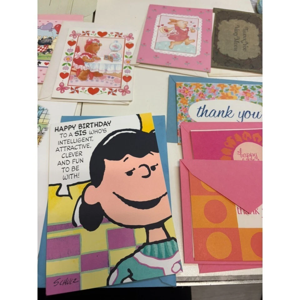 Lote de 17 tarjetas de felicitación vintage cumpleaños gracias ponte bien aniversario Foto 2 de 4