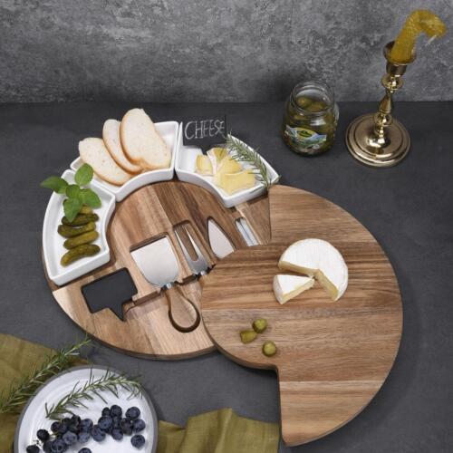 Käsebrett mit Messern, Servierplatte aus Holz für Partys, Feiern, Zuhause - Bild 3 von 7