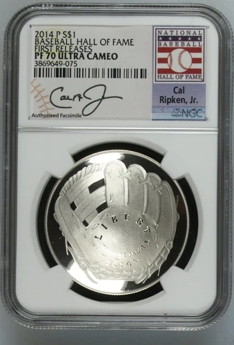 2014 P Baseball Hall of Fame Commemorative Silver Dollar NGC PF-70 ULTRA CAMEO B