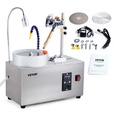 Gem Faceting Machine 180W Lapidary Polisher 2980RPM 3 Heads Jewelry Grinding Kit