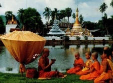 1993 Teach Novices Thailand Postcard Temple/Pond Krittaya Kunanuntavisal DK Arts