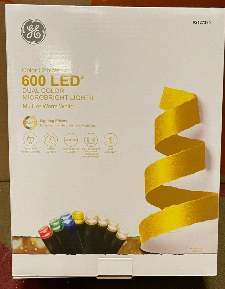 GE Color Choice 600-Ct 124 ft Color Changing MicroBright LED Light 8 Function - Image 2 of 4
