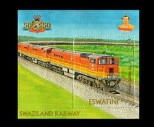 ESWATINI 2018 SOUVENIR SHEET BLOC - TRAINS RAILWAY RAILWAYS TRAIN - RARE MNH