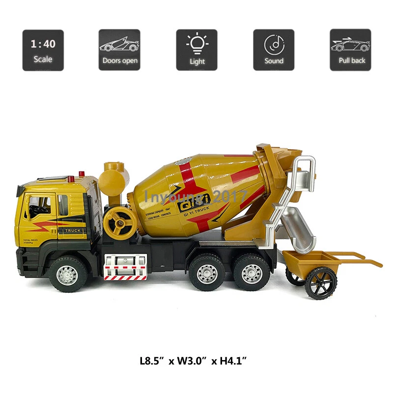 Игрушечный цементный смеситель 1:40 модель строительного автомобиля литой игрушечный автомобиль желтый - Изображение 2 из 4
