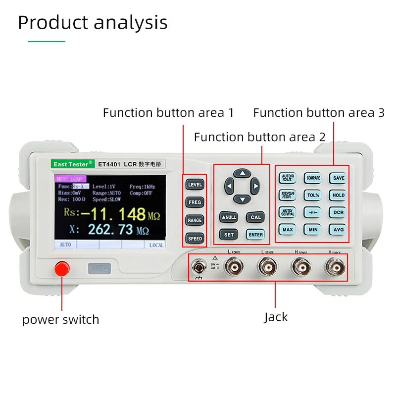 ET4401 ET4402 LCR Meter Tester Inductance Capacitance 10/20KHz Fixed Frequency - Image 2 of 4