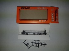BEMO 2267 SCALA H0m 1/87 CARRO A SPONDE BASSE A 2 ASSI RhB RETICA  GRIGIO