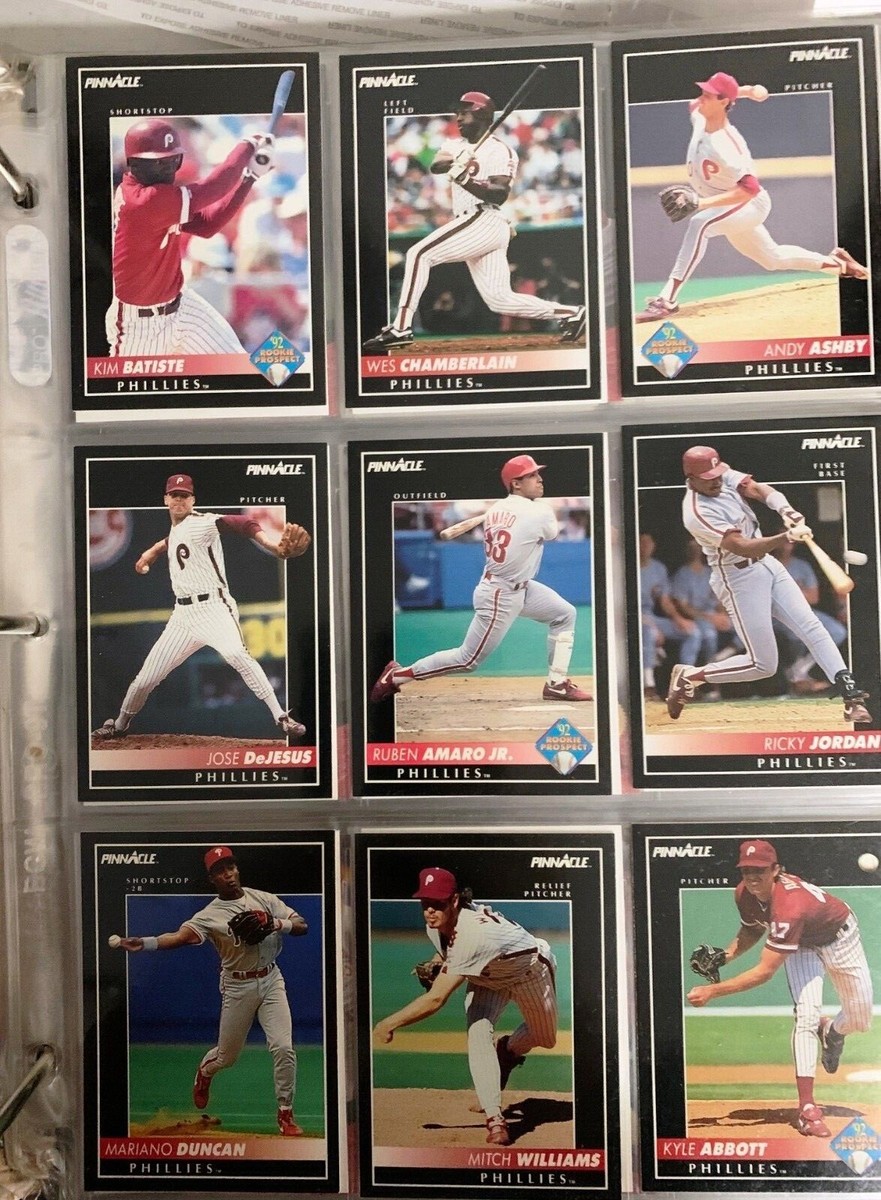 phillies baseball card binder 800+ PHILADELPHIA PHILLIES Mixed Baseball Cards In Plastic Sheets & Binder