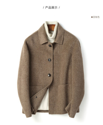 Wool Coat Men's Loose Double-sided Woolen Coat Men Hooded Long Windbreaker Trench Jacket for Men main image 1