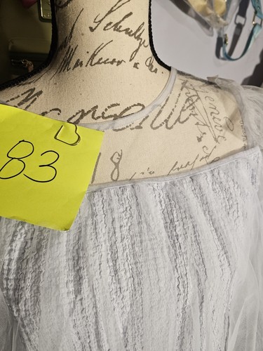 Anthropologie Top Größe Large neu mit Etikett hellblau Tüll Puffärmel - Bild 4 von 12