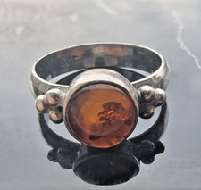 SOUTHWESTERN DESIGN 925 STERLING SILVER BALTIC AMBER RING SIZE 5.5