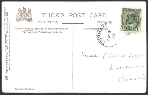 CANADA 1905 1c TUCKS OILETTE PICTURE POST CARD EGYPT SERIES USED - Picture 2 of 2