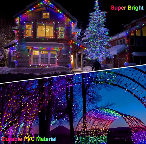 196 FT 500 LED Fairy Lights Outdoor Waterproof w/ Timer 8 Modes - Multicolor - Picture 5 of 5