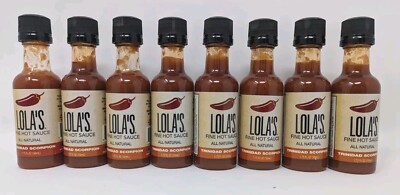 8x Lola s Fine Hot Sauce All Natural Trinidad Scorpion Travel Size 50ml NEW!