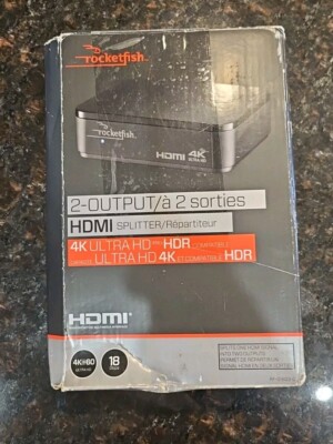 Rocketfish 2-Output HDMI Splitter 4k Ultra HD and HDR Compatible