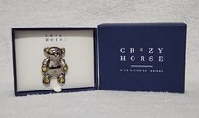 Liz Claiborne Crazy Horse Silver Gold Tone Teddy Bear Brooche Pin