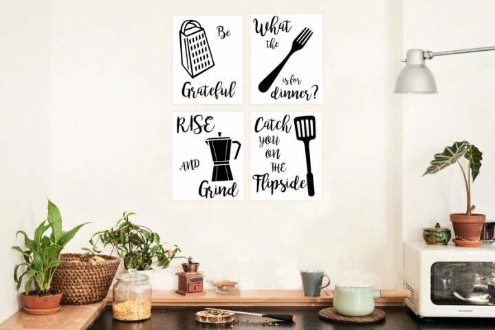 Kitchen Wall Art Set of 4 Inspirational Prints for Home Decor-image