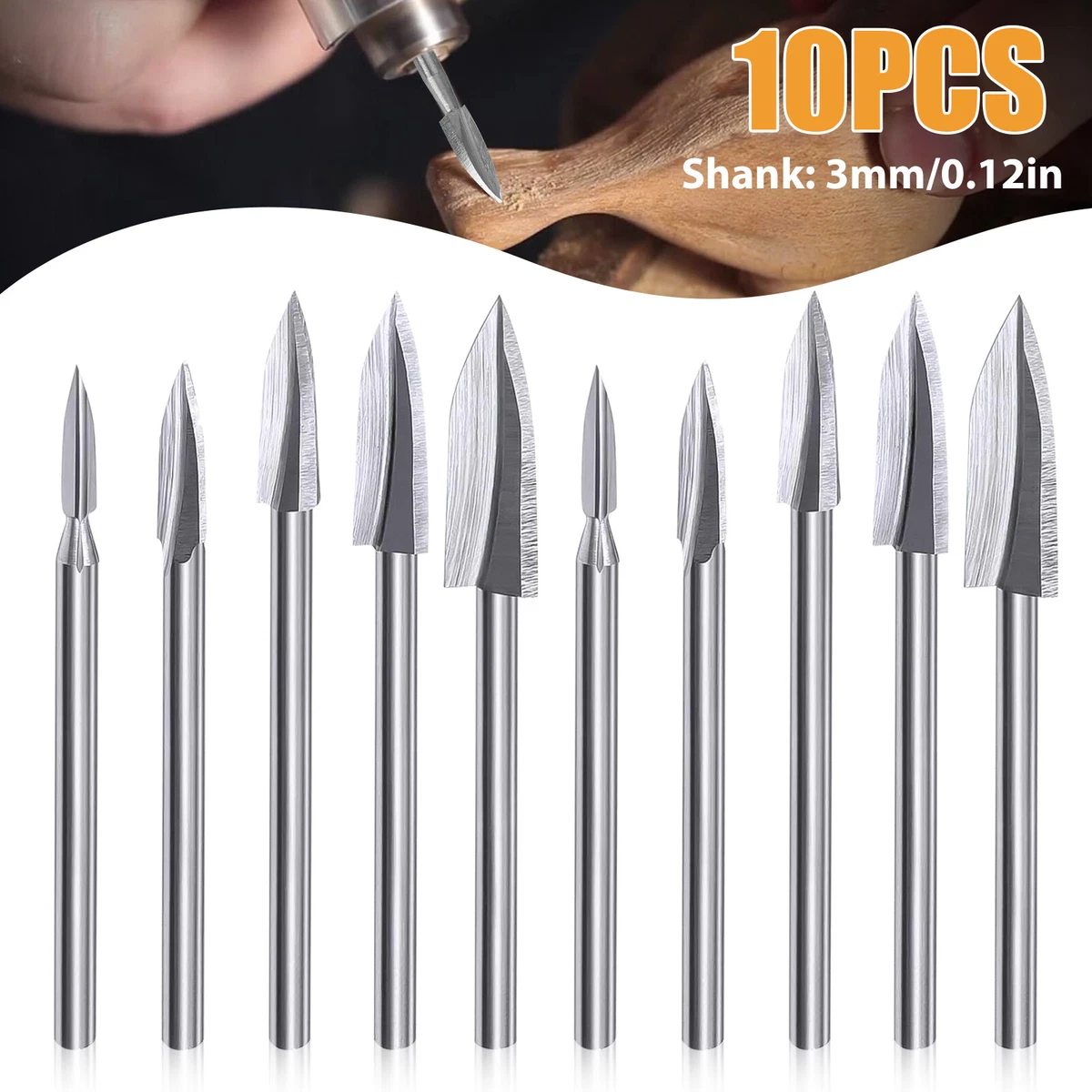 Wood Carving Engraving Drill Bits Milling Cutter For Dremel Rotary Tool