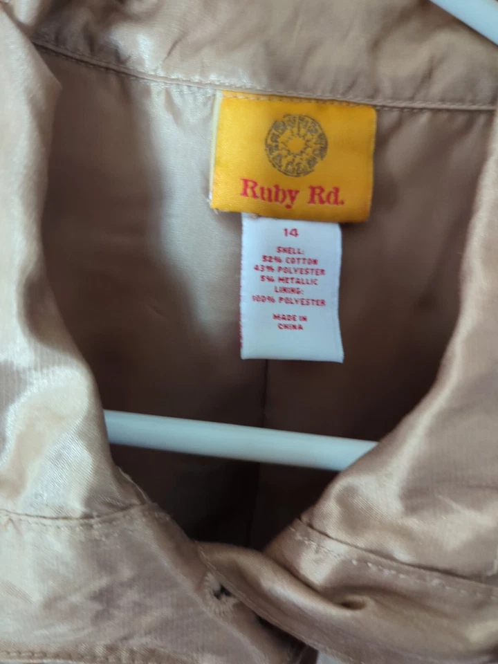 Ruby Road Metallic Gold Button-up Jacket - Image 3 of 4