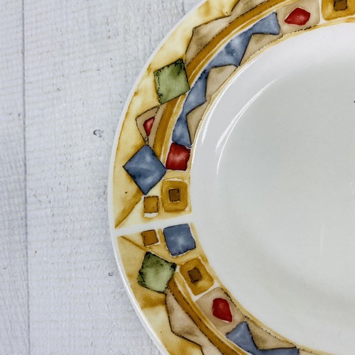 Sakura Majesticware BELLA Red Blue Green Diamonds Stoneware Bread Plates Set 7 - Picture 14 of 18