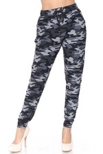 Buttery Soft Charcoal Camouflage Plus Size Joggers - New Mix