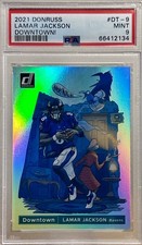 2021 Panini Donruss Downtown! Lamar Jackson DT-9 PSA 9 MINT Baltimore Ravens MVP