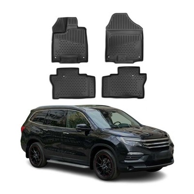 OMAC Floor Mats Liner for Honda Pilot 2016-2022 Black TPE All-Weather 4 Pcs