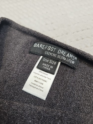 Barefoot Dreams Cozy Chic Lite Poncho Womens One Size Charcoal Gray Boat Neck - Picture 4 of 8