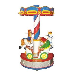 WOW! Gorgeous 3 Seat Horse Carousel Coin & Bill Operated Kiddie Ride! MONEYMAKER