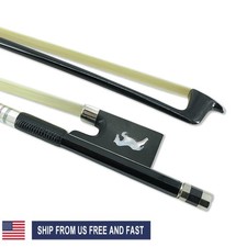 Advance 4/4 Violin Bow Black Carbon Fiber Horse Inlay AAA Bow Hair Ebony Frog