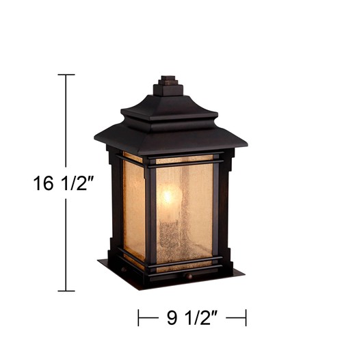 Hickory Point Rustic Outdoor Pier Mount Light Fixtures Set of 2 Bronze 16 1/2" - Picture 4 of 6