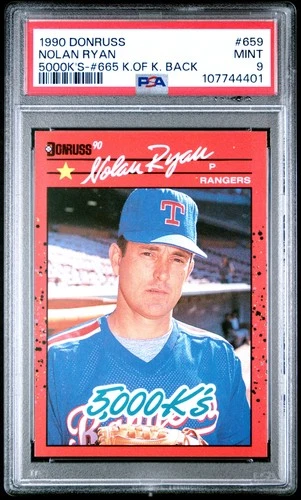1990 Donruss #659 Nolan Ryan 5000k'S-#665 K.Of K. Back PSA 9