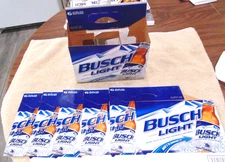 Busch Light, 6 Pack Bottle Carriers, Lot of (6), Beer, NOS, Cardboard/Folding