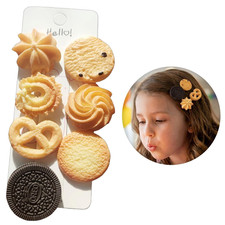 Cookie Hair Clips Set - Cute Hair Accessories for Girls  Women - Small Gifts fo